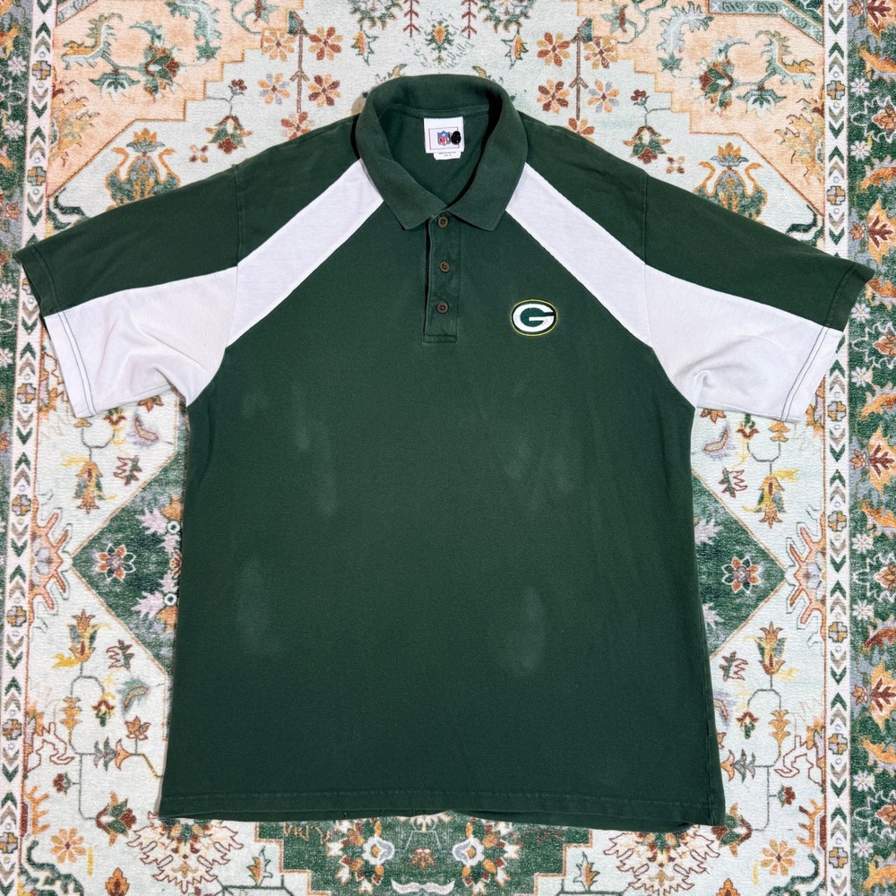 Green Bay‎ Packers NFL Men's Green Polo Shirt XL Short Sleeve